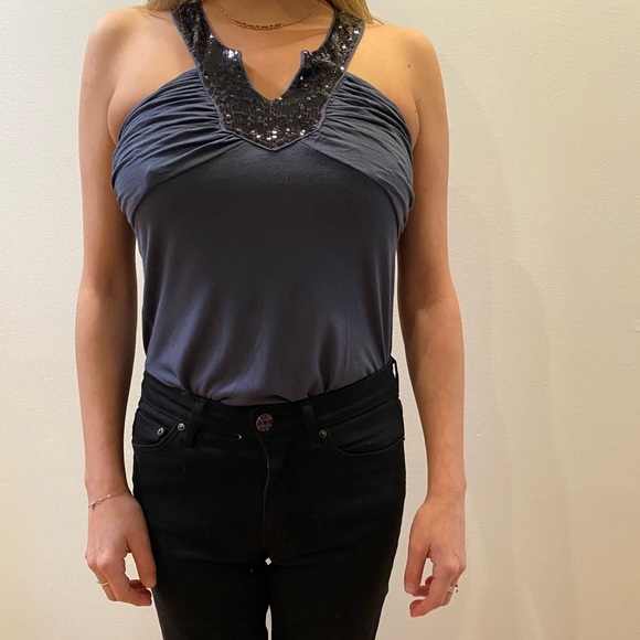 🤍 Midnight Blue and Black Sequin Halter🤍 - Picture 4 of 7